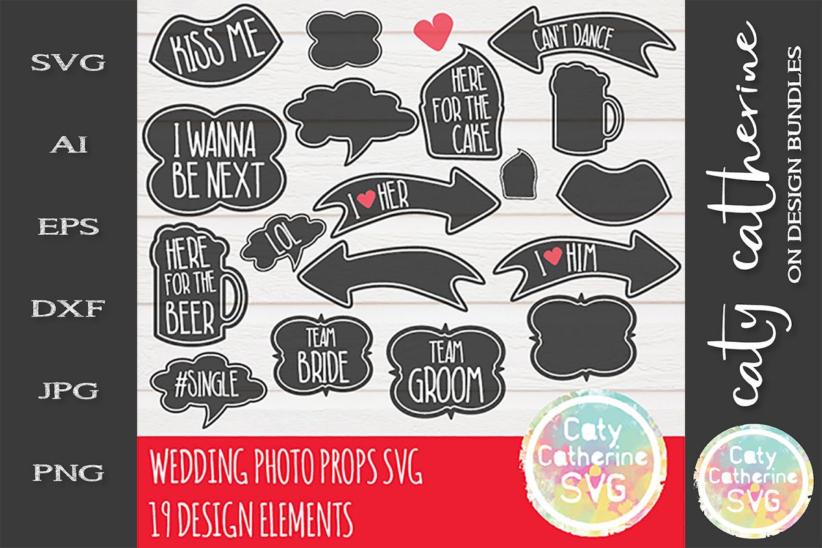 Wedding Photo Prop SVG Cut File Desgin Elements example image 1