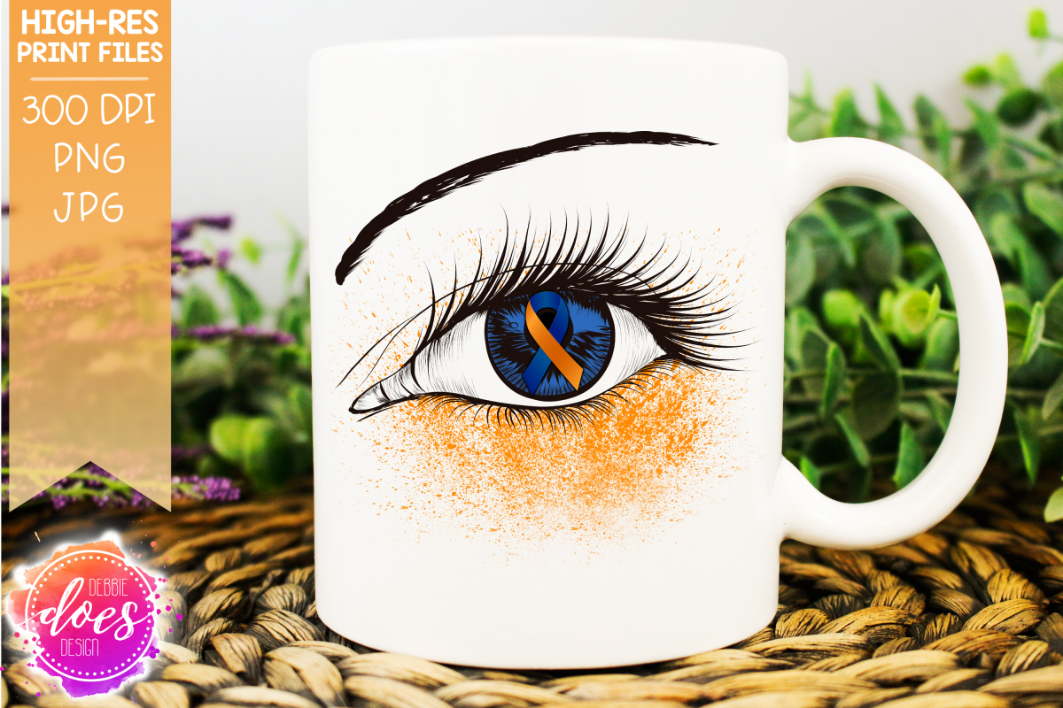 Orange/Navy Awareness Ribbon Eye - Printable Design example image 1