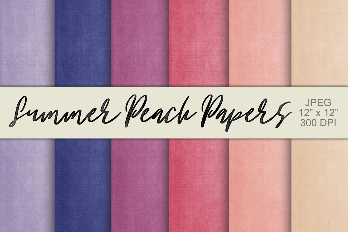 Digital Paper Textured Backgrounds - Summer Peach example image 1