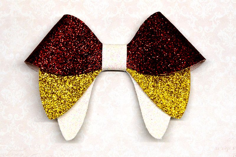 Hair bow template SVG, DIY leather bow template example image 1