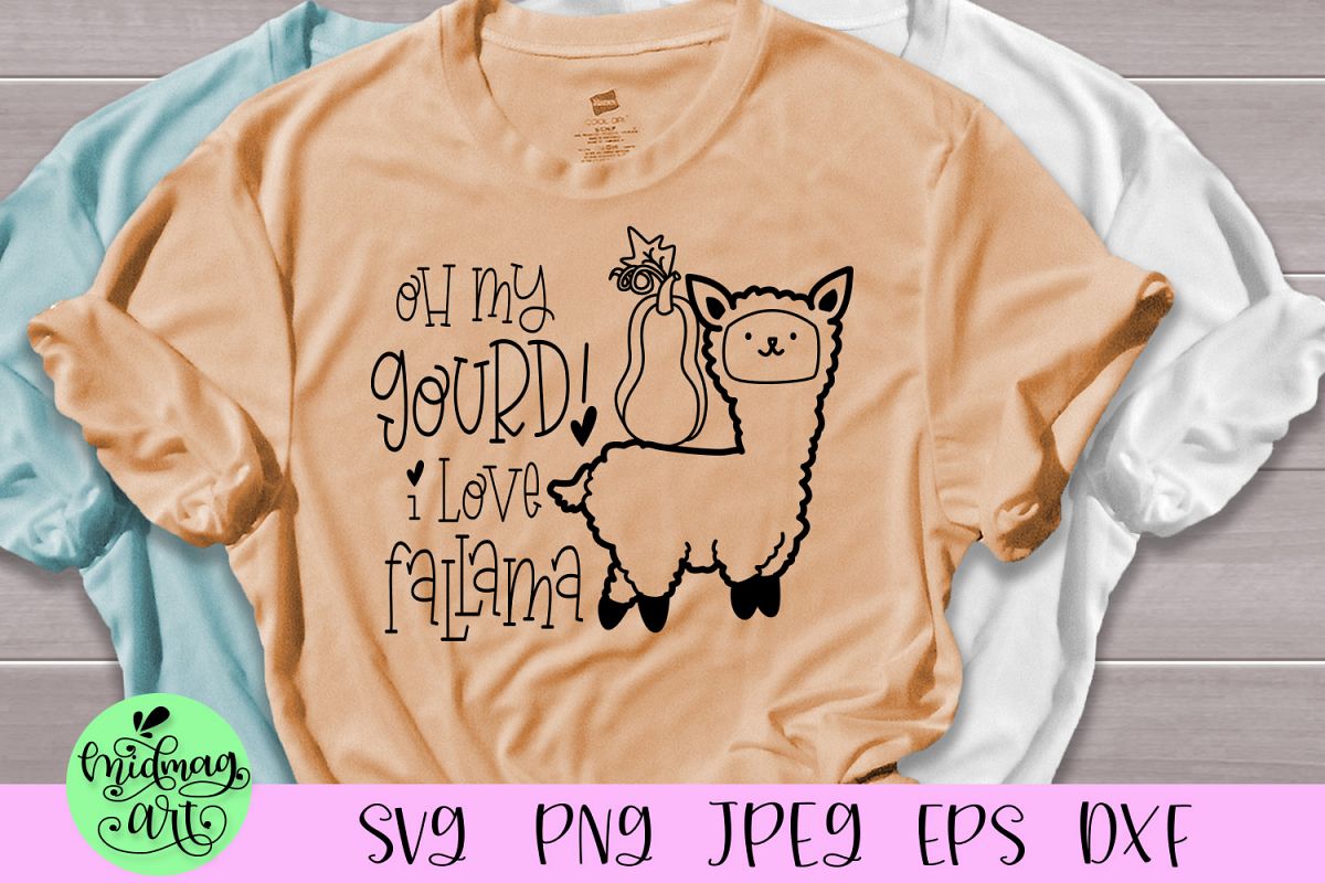 Oh my gourd i love fallama svg, fall svg example image 1