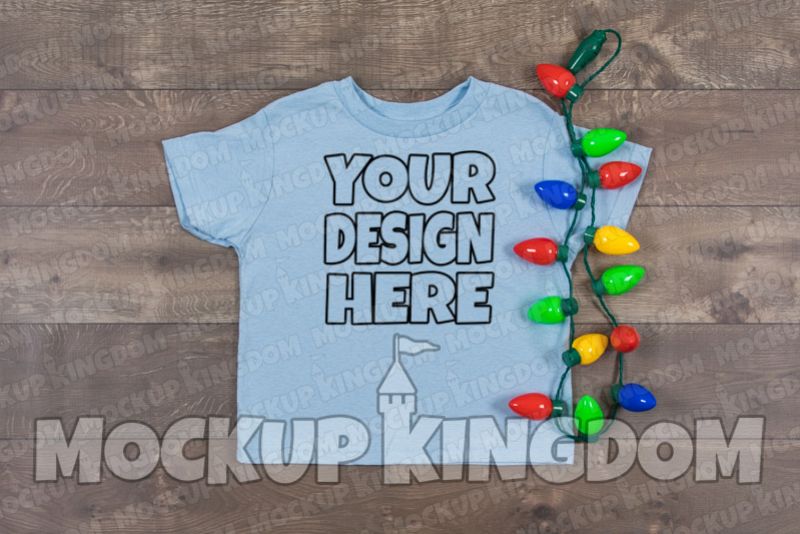 Kids Shirt Mockup, Christmas Shirt Mockup, Youth Tee Mockup example image 1