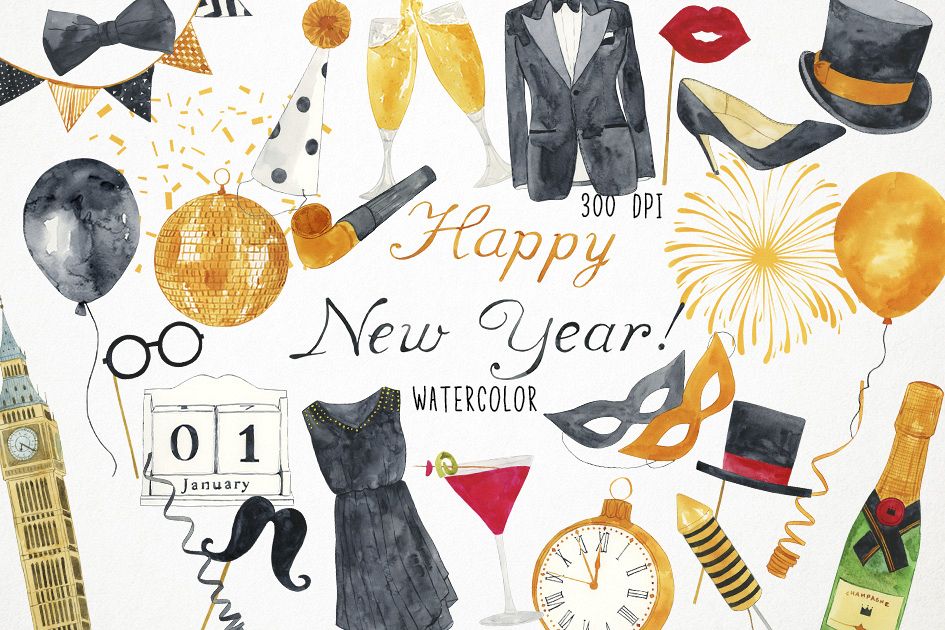 New Year Clipart, New Year Clip Art, New Years Eve Clipart