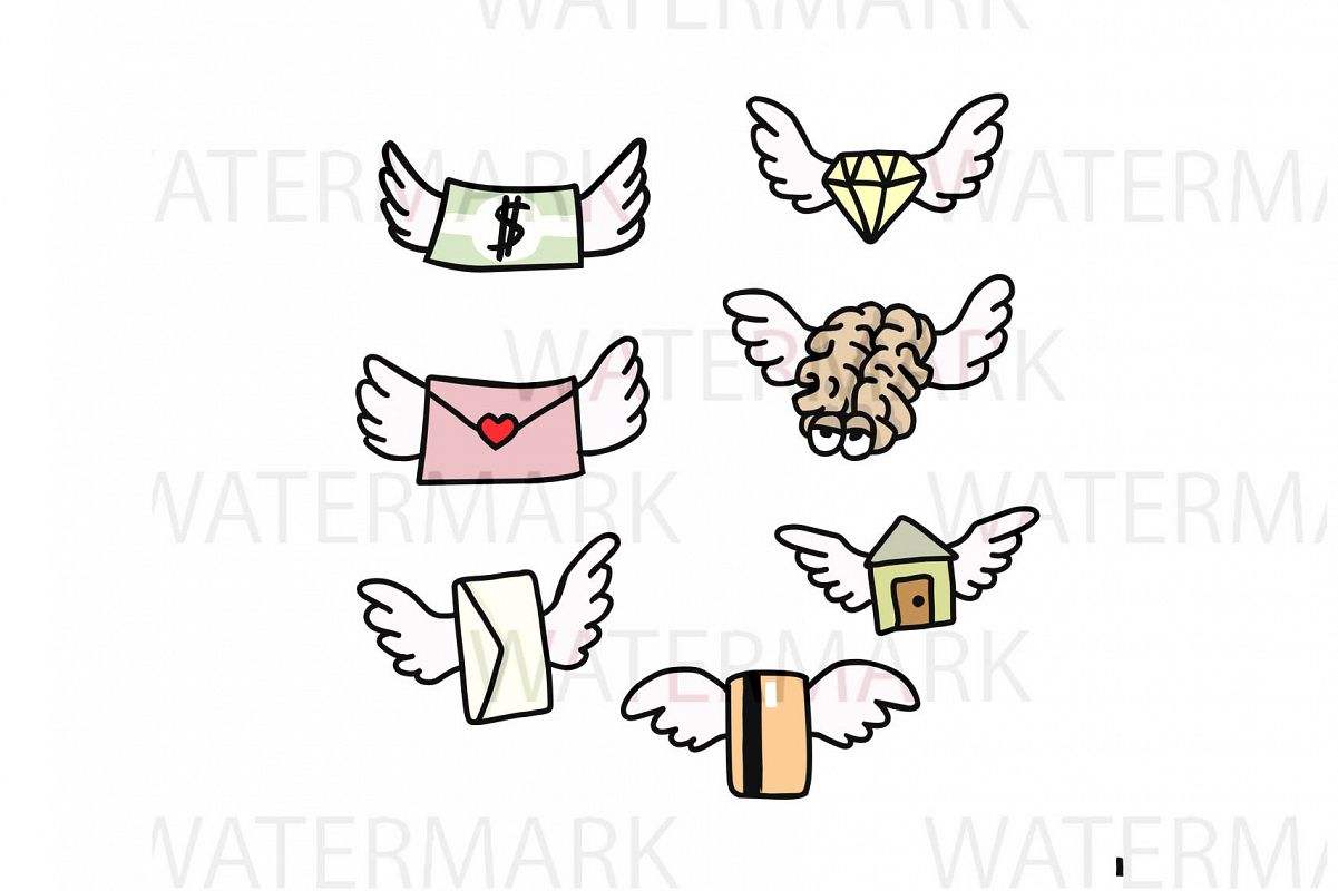 Flying Elements - SVG/JPG/PNG Hand Drawing example image 1
