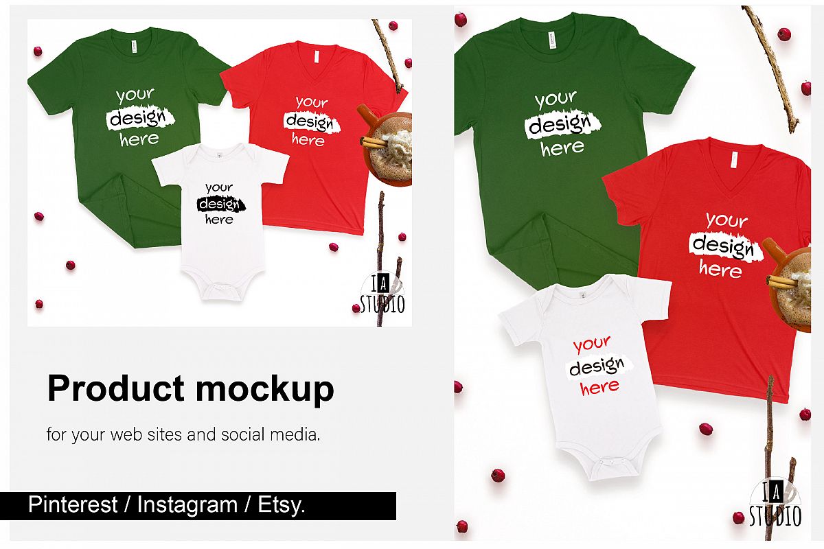 Family Christmas Mockup Set / Social Media Ready Sizes example image 1