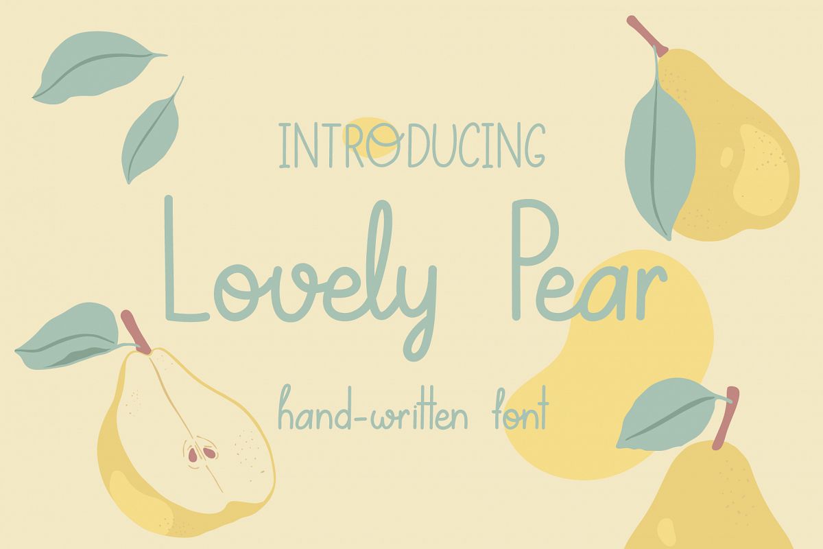 Lovely Pear | hand-written font example image 1