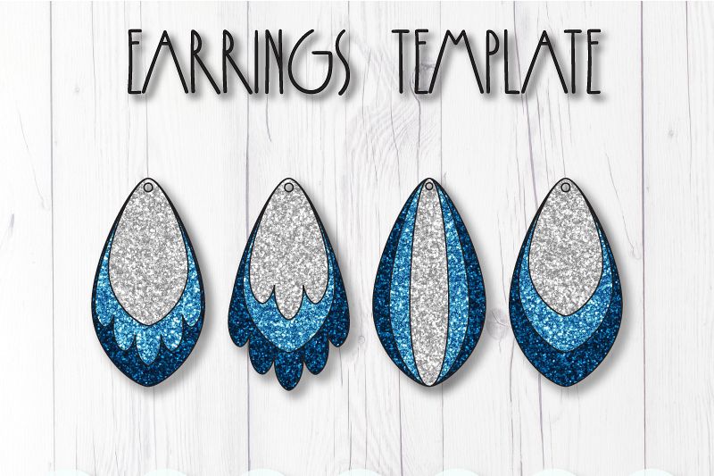 Earrings template SVG, DIY earrings template example image 1