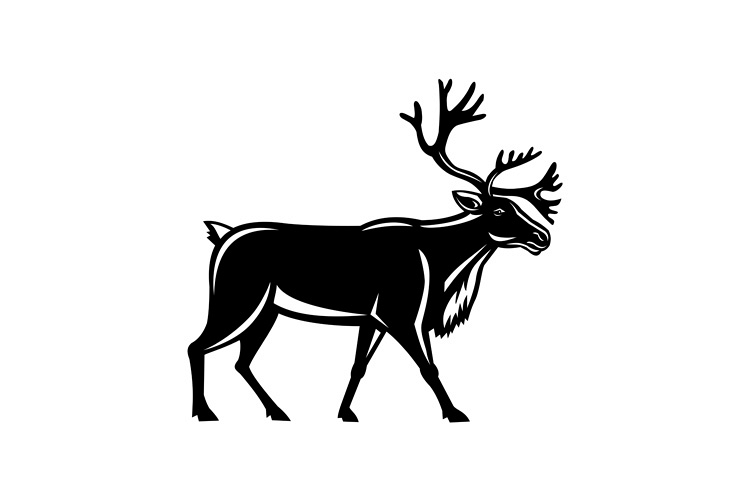 Caribou Walking Side Retro example image 1