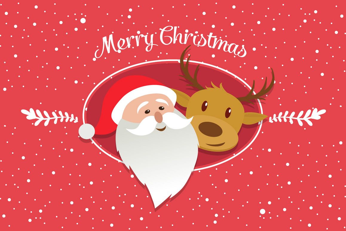 Merry Christmas characters vector example image 1