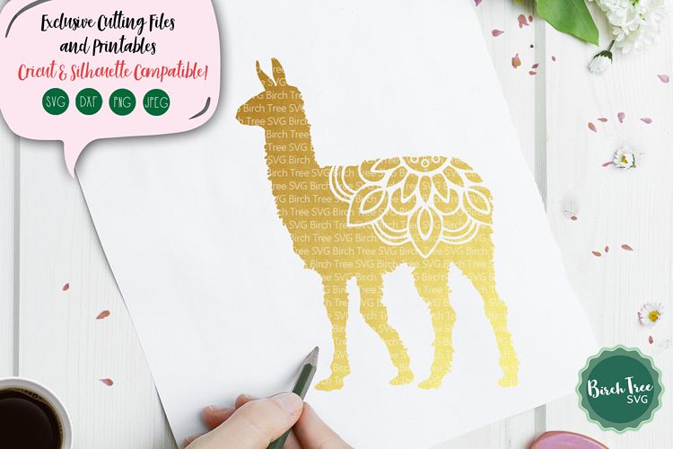 Llama Mandala SVG, Llama Svg, Llama Cut File, Llama Design example image 1