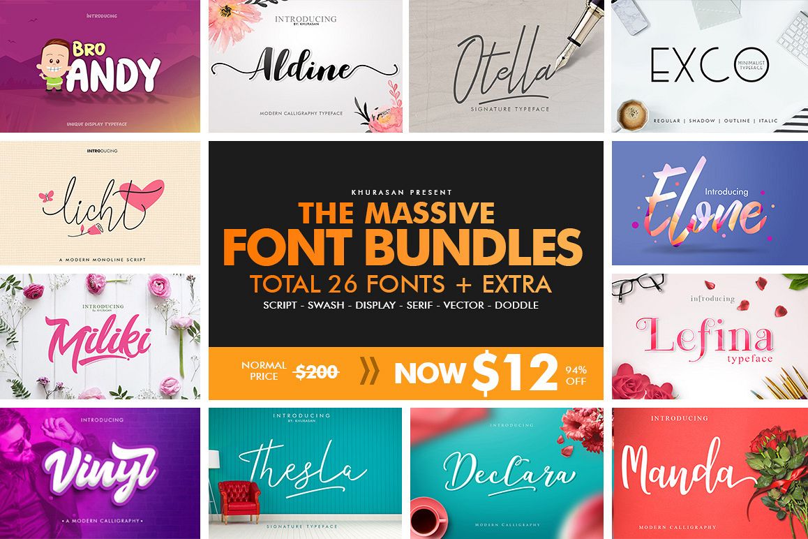 The Massive Font Bundles example image 1