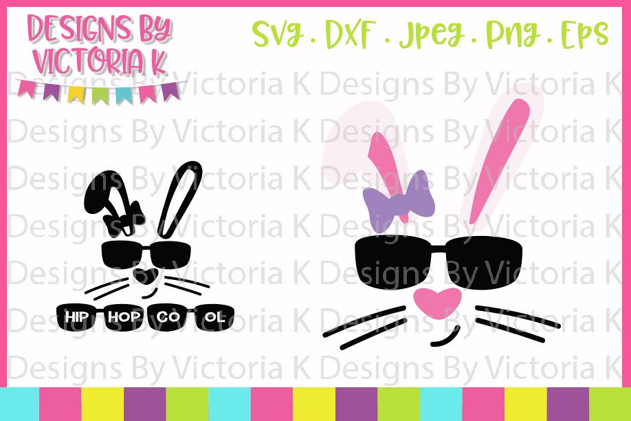 Easter, Hip Hop Bunny, Cool Bunny, SVG, DXF, PNG example image 1
