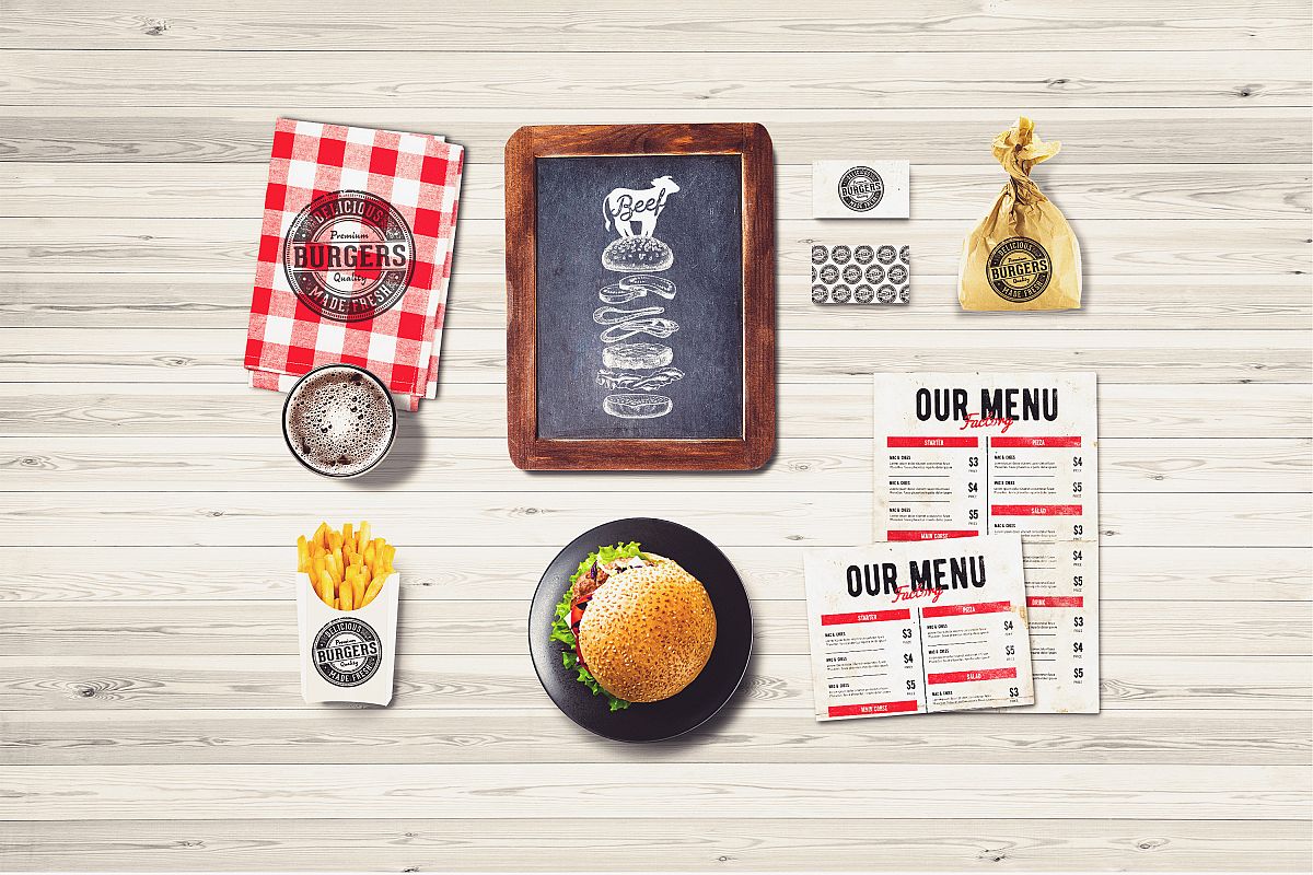 Burger Bar Branding Mock-up #1 example image 1