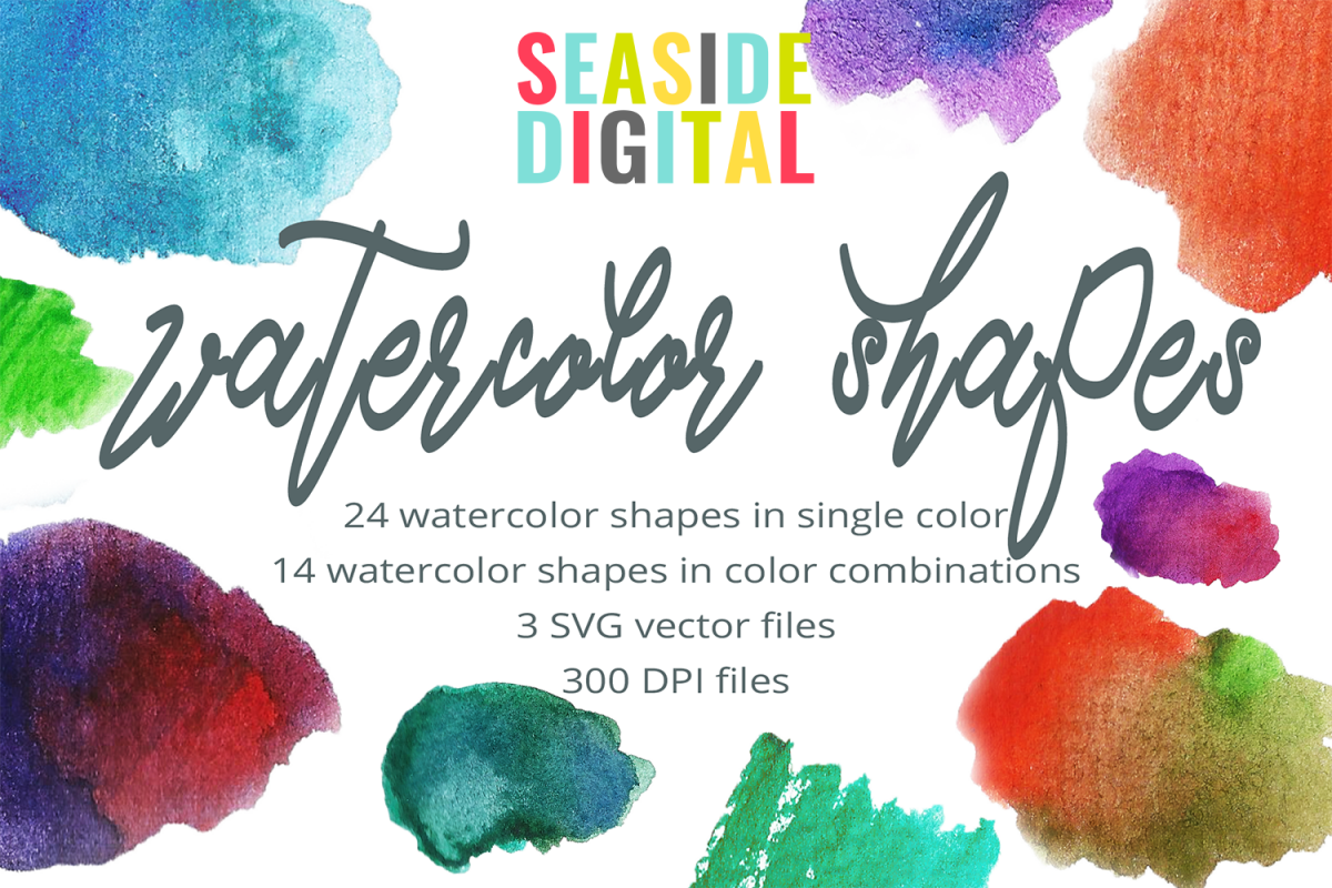 Basic Watercolor Shapes example image 1