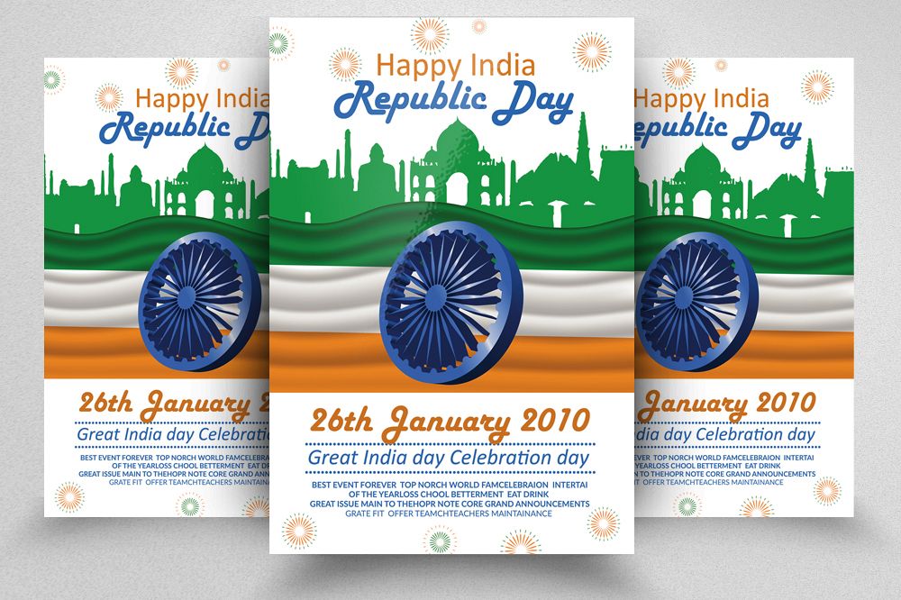 Happy Indian Republic Day Flyer/Poster example image 1