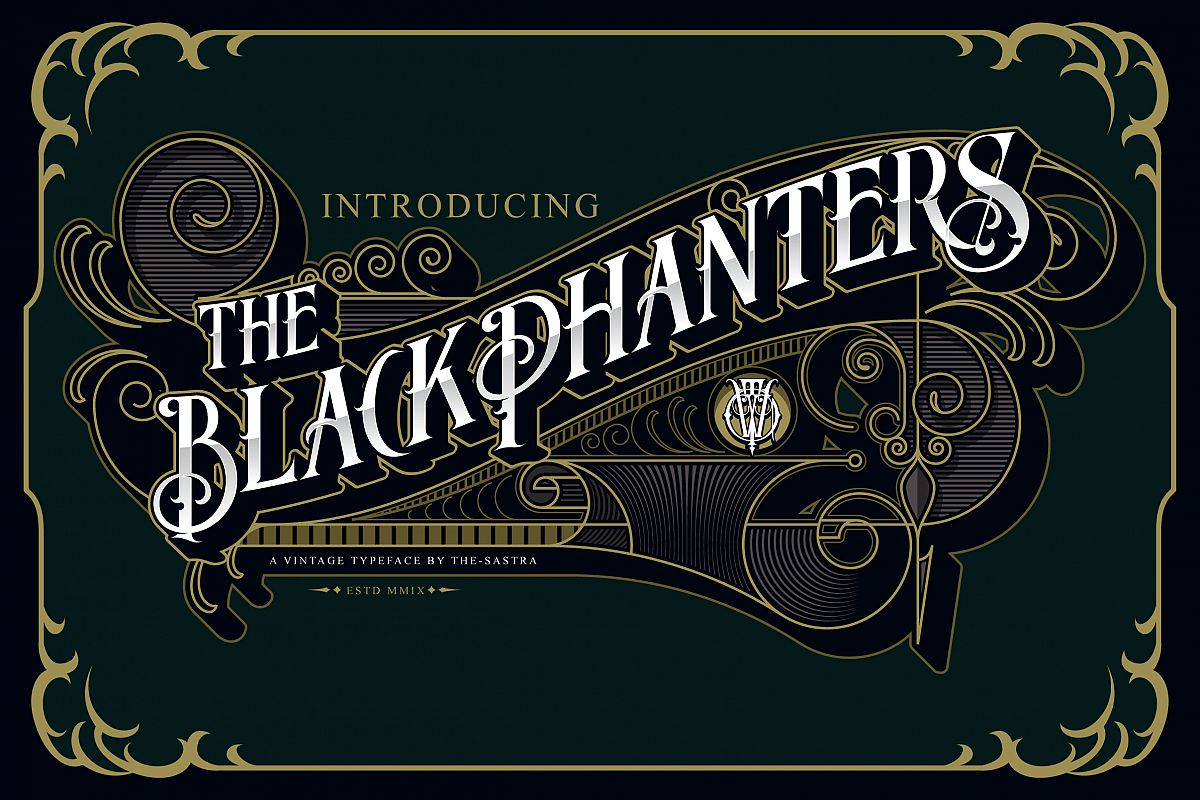 Blackphanter display font example image 1