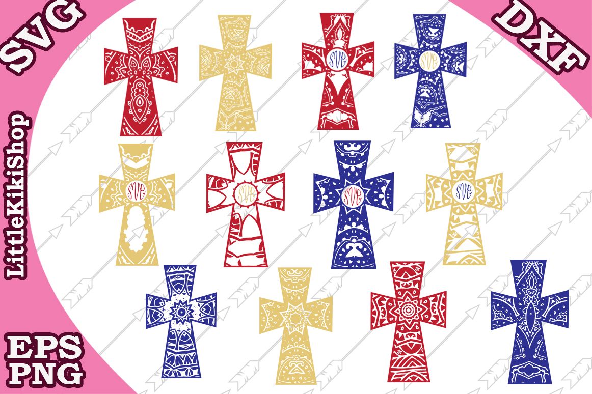 Christian Cross Svg, Cross Monogram Svg,Cross Svg,Christian example image 1