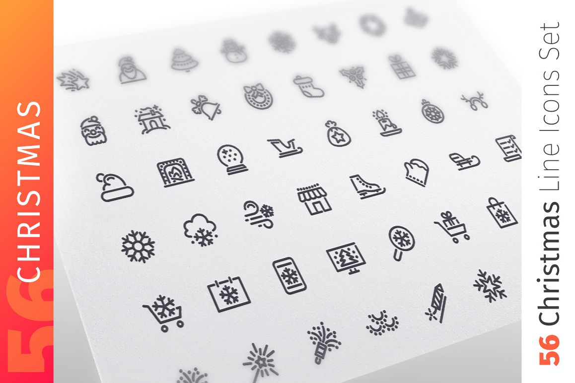 Christmas Line Icons Set example image 1