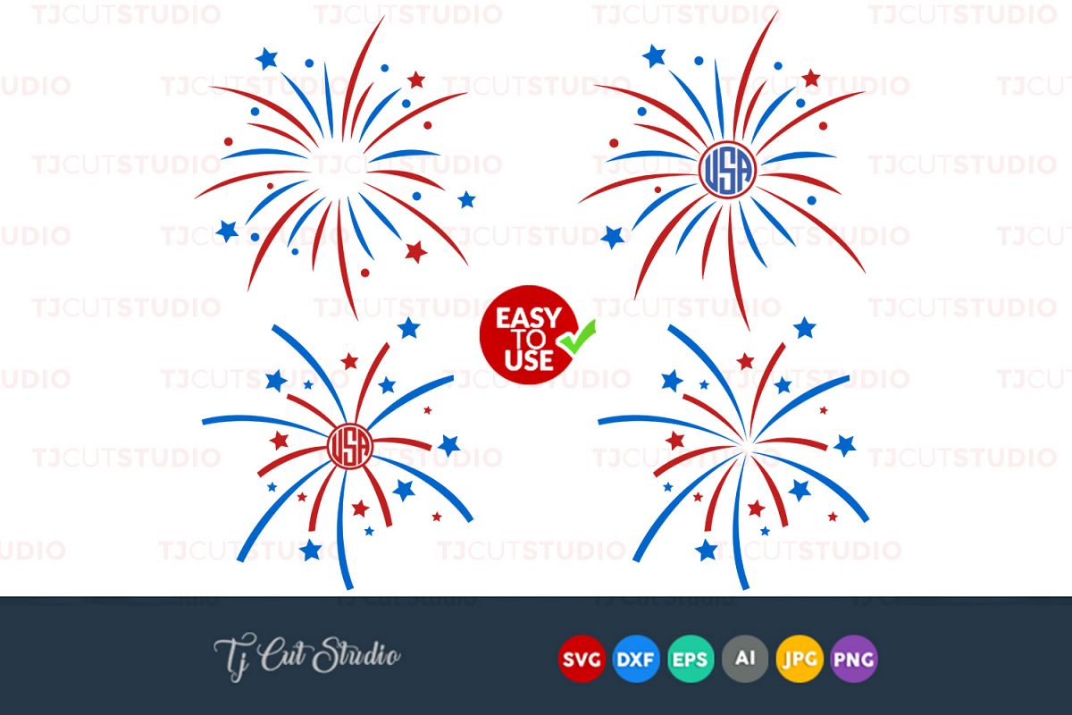 Download Fireworks Svg, 4th of July svg, Files for Silhouette Cameo ...