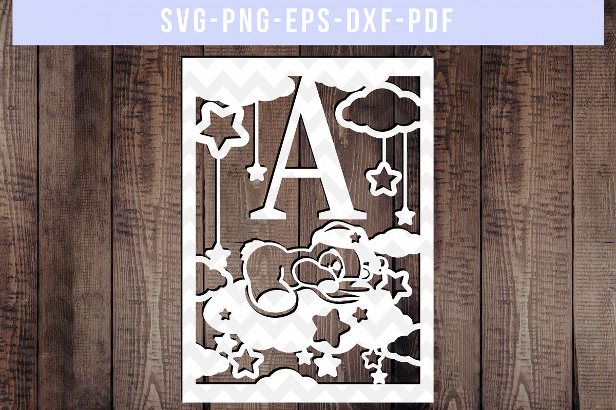 Download Nursery SVG Cut File, Newborn Papercut, Baby Paper Art ...