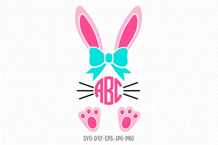 easter bunny girl monogram frame example image 1