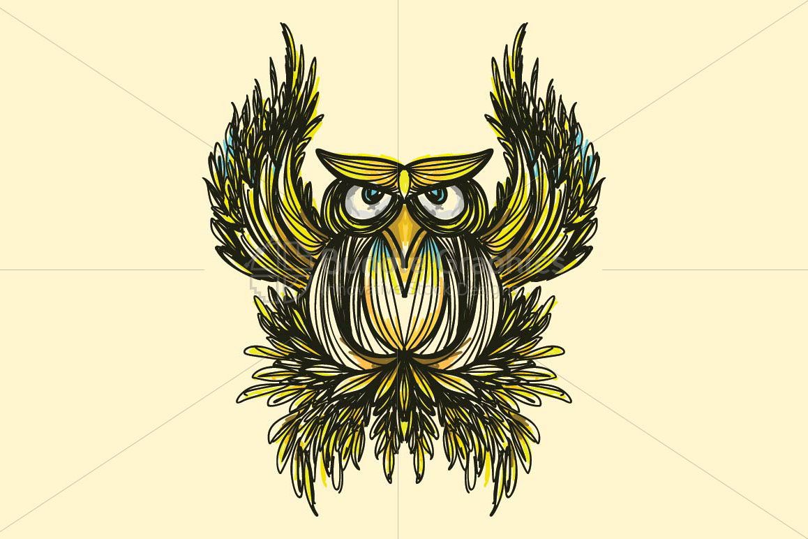 Owl - Freehand Creative Linear Artistic Composition example image 1