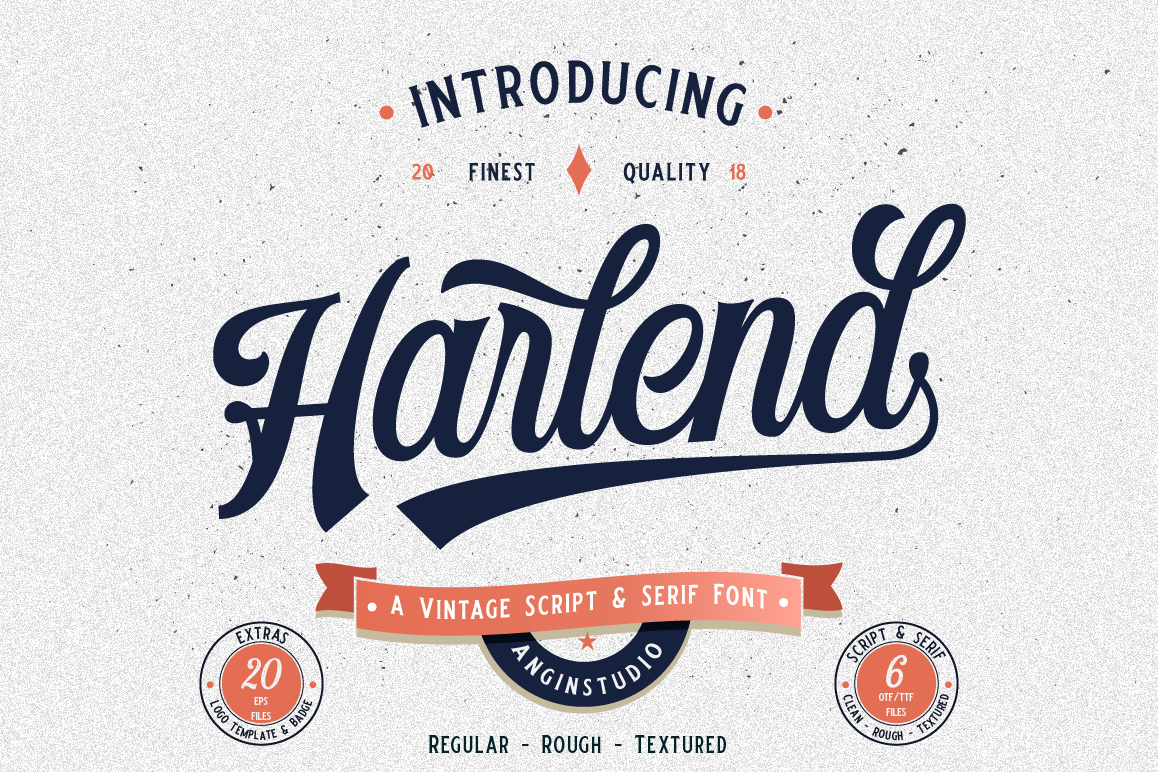 Harlend 6 fonts with extras intro example image 1