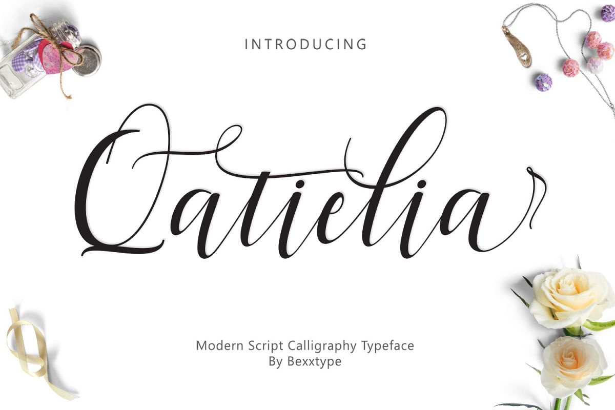 Qatielia Script | 3 Font Bonus example image 1