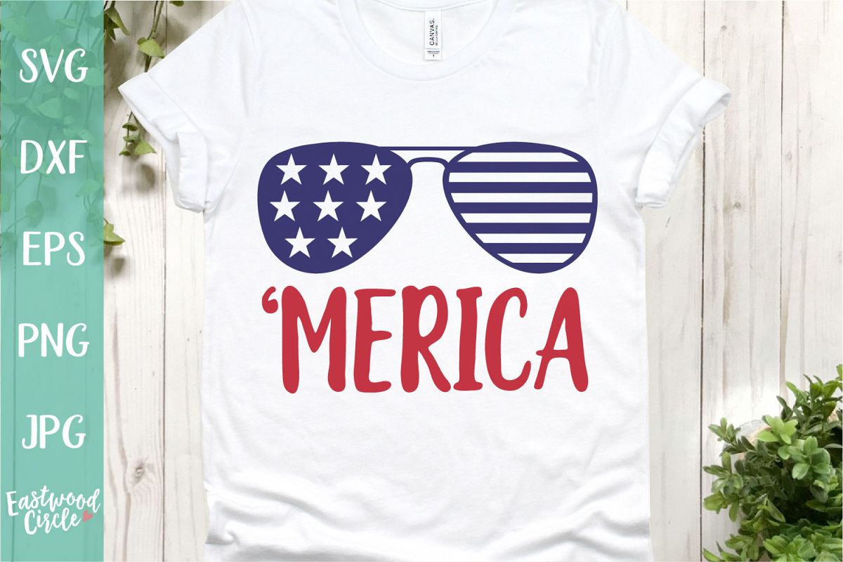 Merica Sunglasses - A 4th of July SVG Cut File example image 1