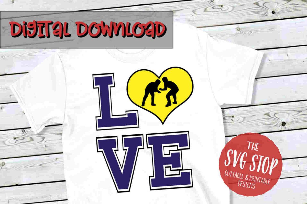 Love Wrestling SVG 2-SVG, PNG, DXF example image 1