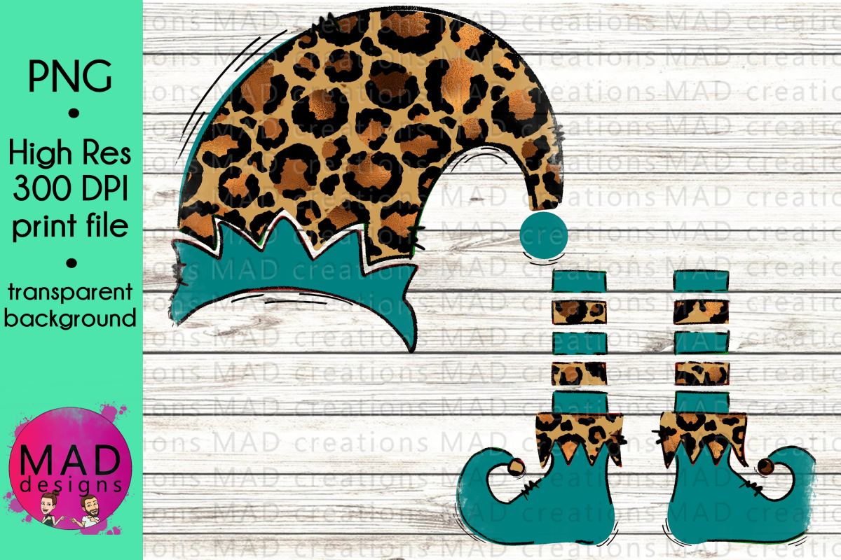 Christmas Elf - Add Your Own Text Template - Leopard Print example image 1