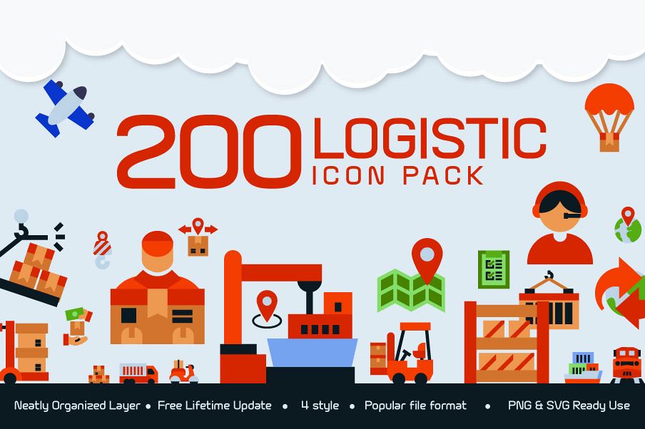 200 Logistic Icon Pack example image 1