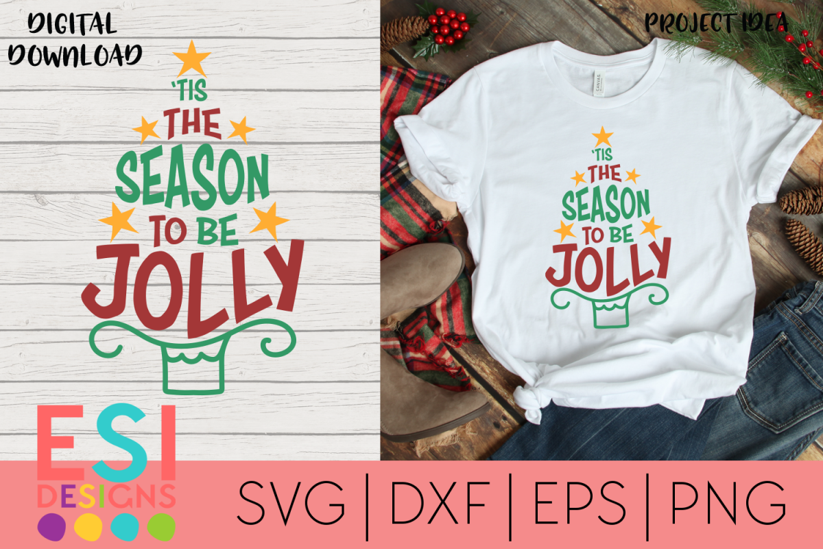 Christmas SVG |'Tis the Season to be Jolly Quote example image 1