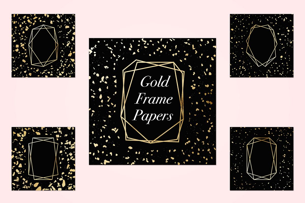 Gold Geometric Frames example image 1