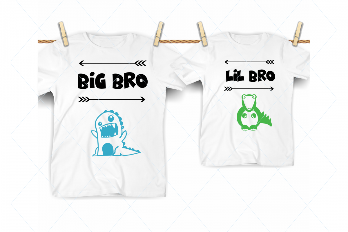 Big bro svg, lil bro svg, brothers cut file, kids shirts svg example image 1