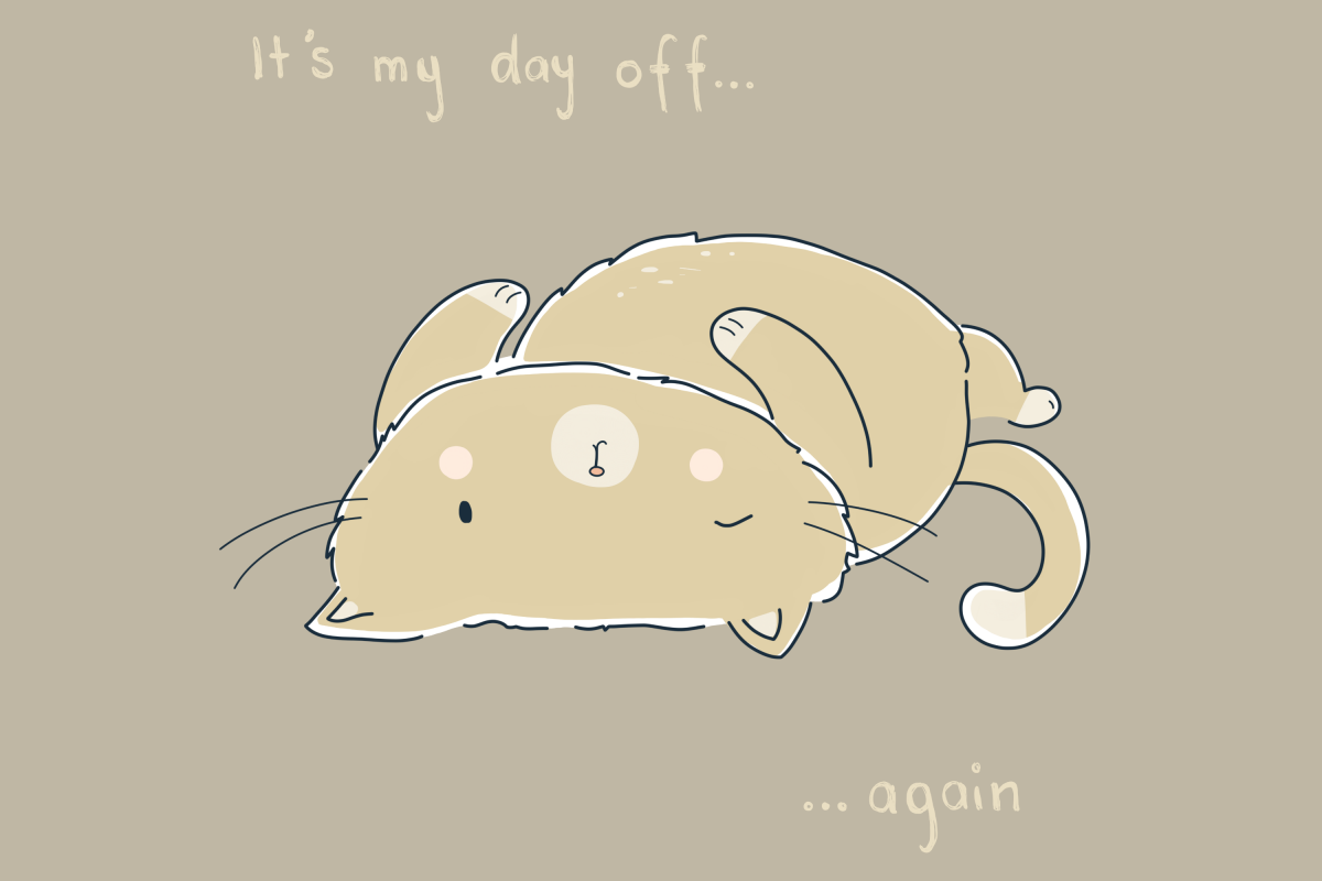 Day Off Cat | Clip Art Illustration | PNG/JPEG example image 1