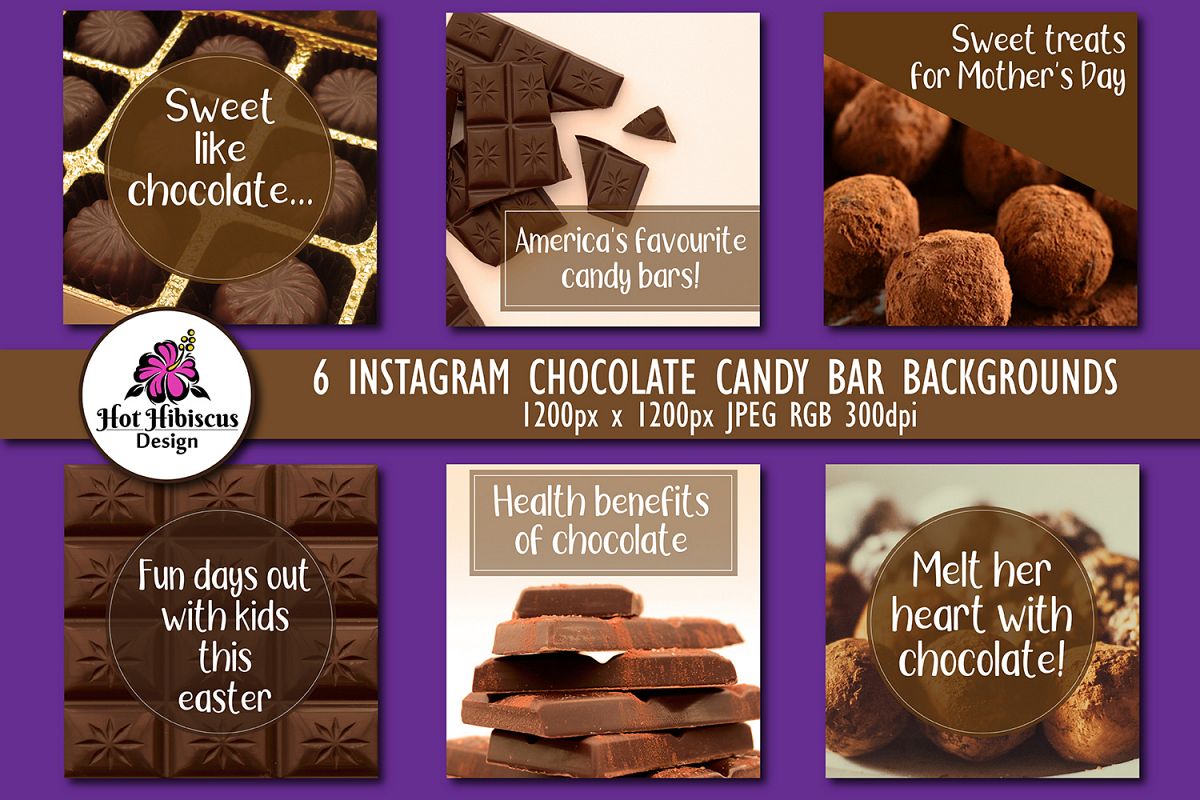 Chocolate Candy Bar Instagram and Facebook Food Backgrounds example image 1