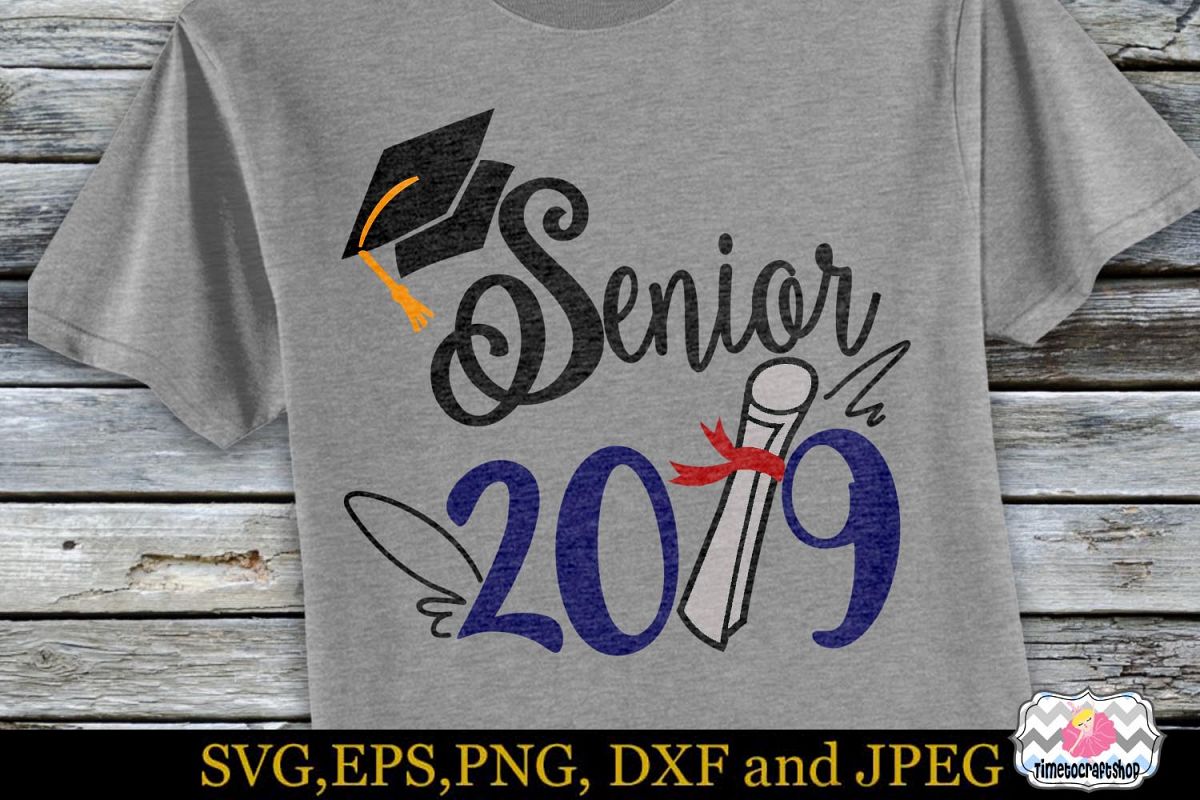 SVG, Dxf, Eps & Png Cutting Files Graduate 2019 Senior example image 1