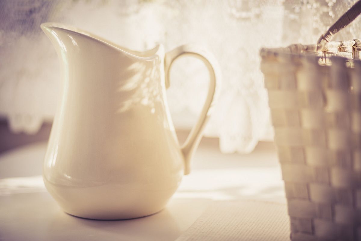 Milk Jug behind Basket - Warm Tone