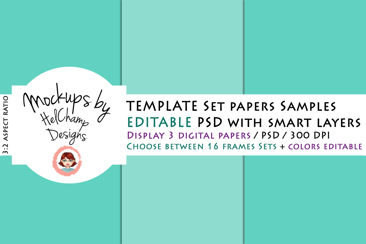 3 Panels Mockup for Digital Papers - M00 example image 1