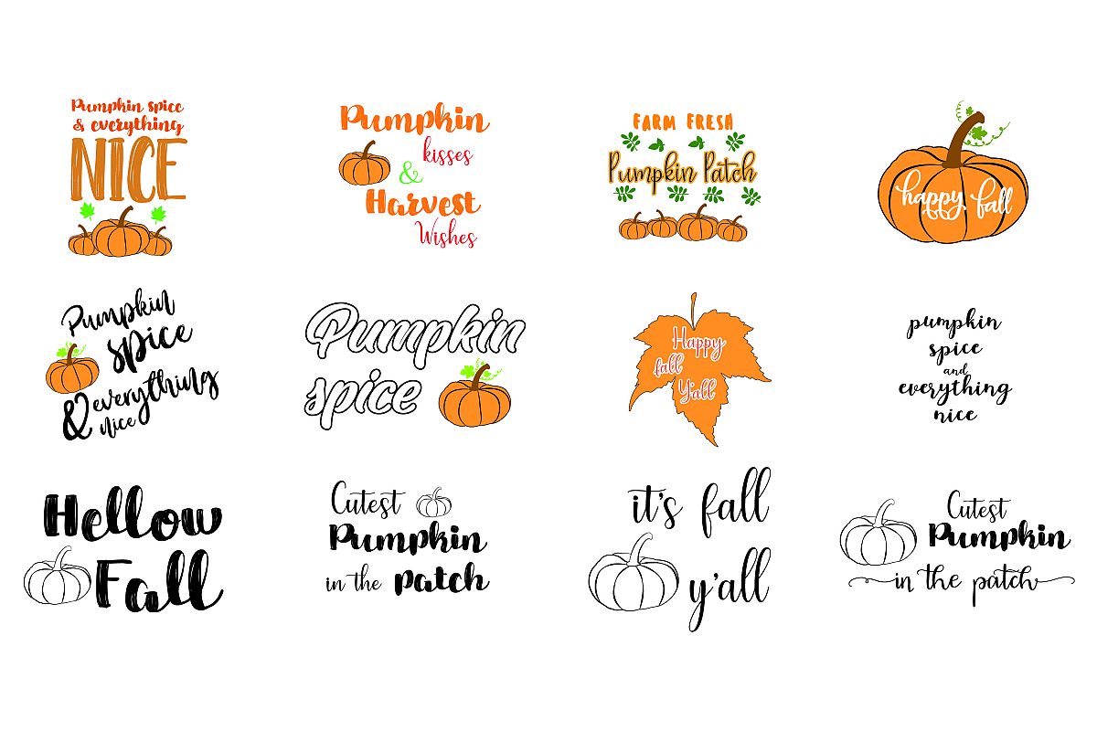 Download Pumpkin 12 Designs- SVG Cut files,T shirt design,mug, cricut