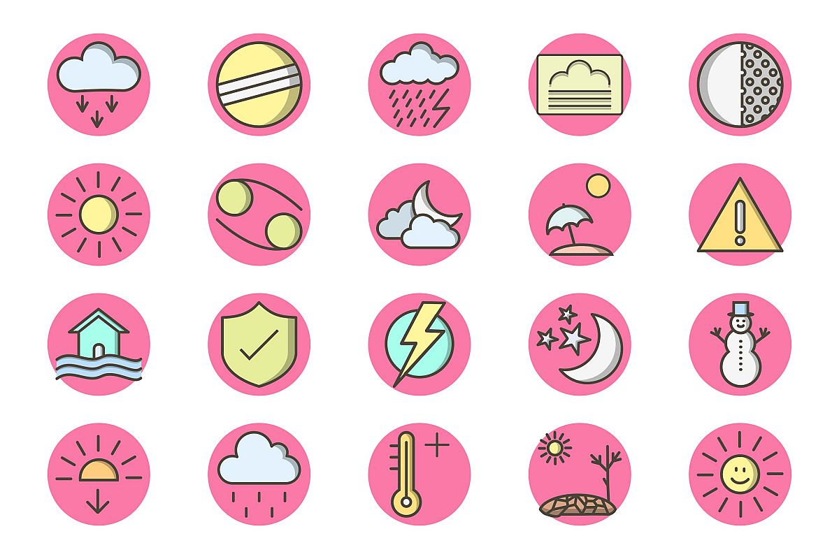 Set Of Weather And Season Icons example image 1