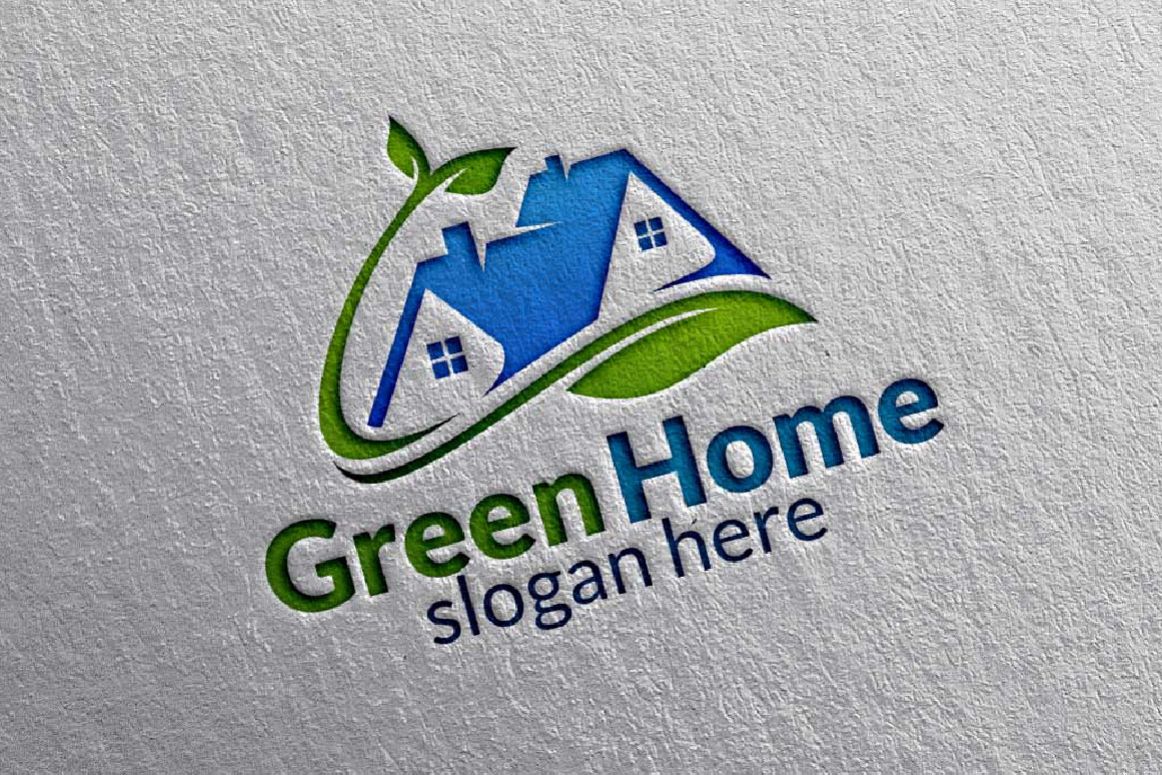 Real estate Logo, Green Home Logo 23 example image 1
