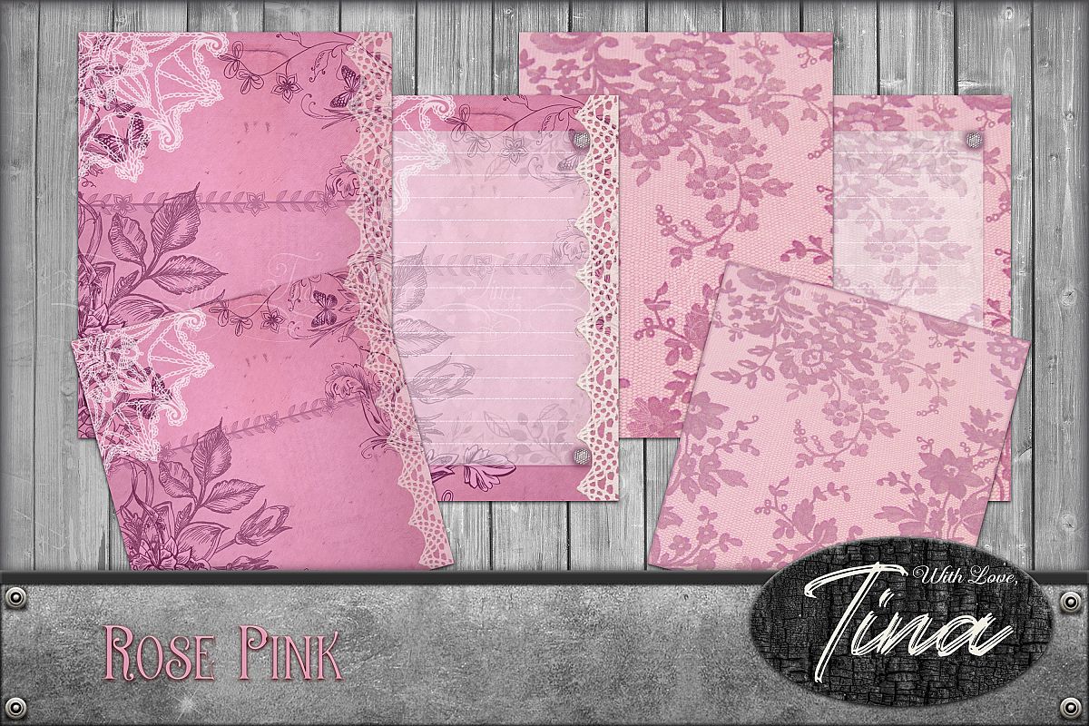 Rose Pink and Lace Doily Floral 091618R1 example image 1