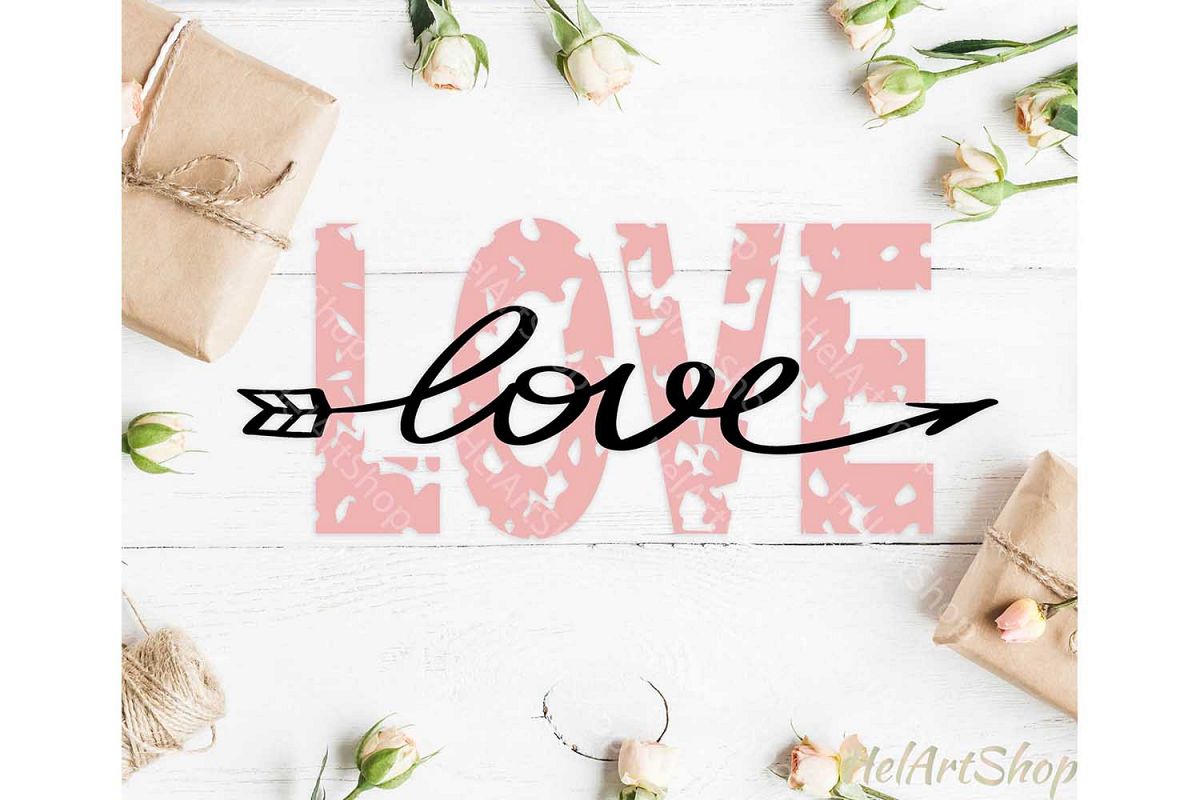 Love svg, Distressed svg, Grunge svg, Valentines day example image 1