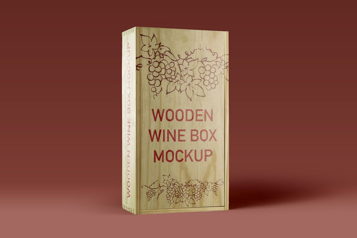 Download Wooden Wine Box Mockup