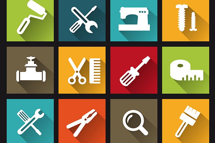 Construction tools icons example image 1