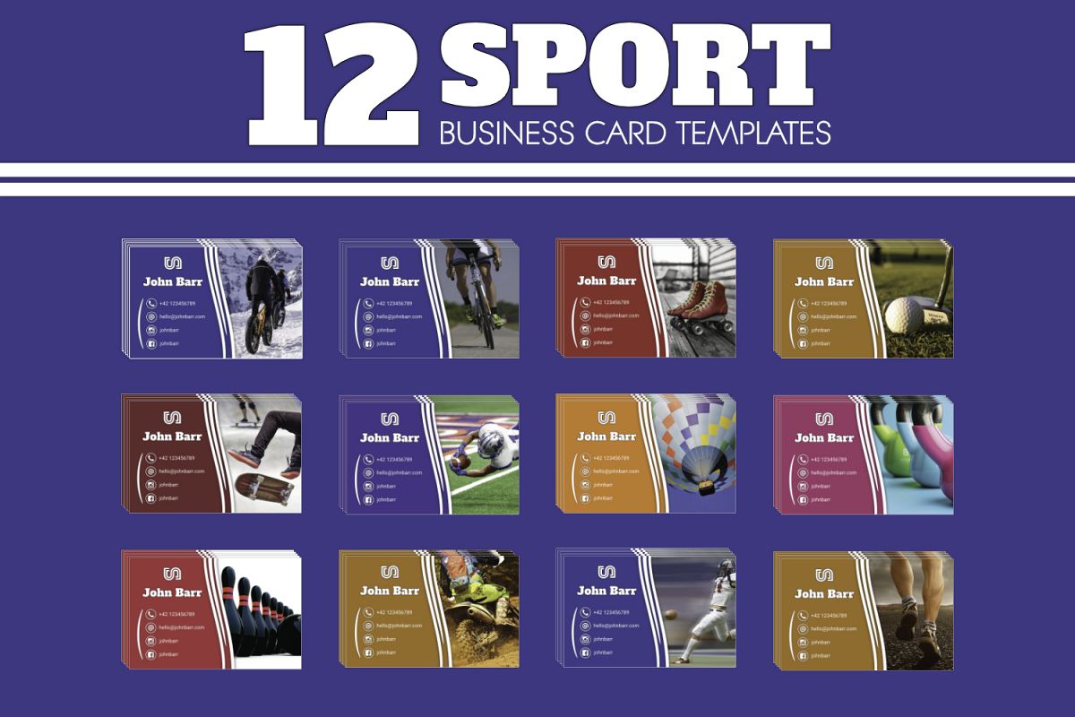 12 Sport Business Card Templates example image 1