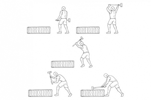 Fitness Athlete Hammer Workout Collection Set example image 1