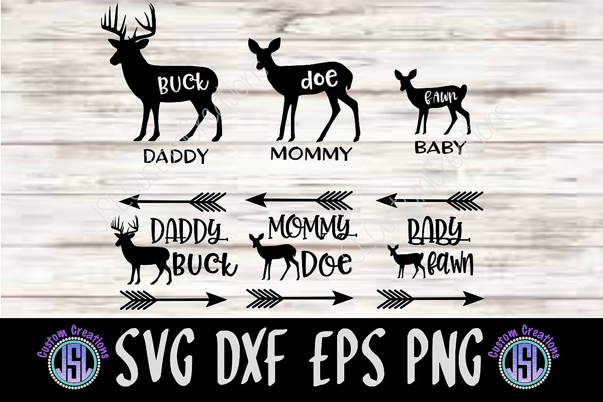 Download Deer Family Set of 6 Bundle | SVG DXF EPS PNG Cut FIle (136913) | SVGs | Design Bundles